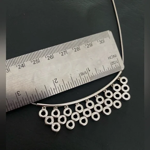 Sterling silver designer bib necklace - Picture 4 of 5